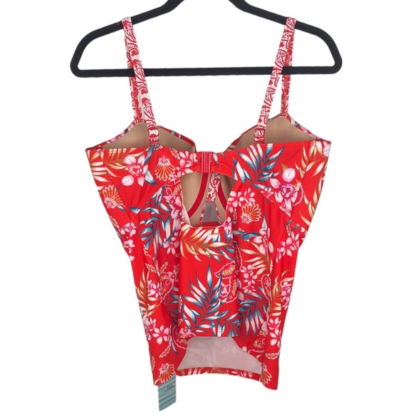 Pour Moi Horizon Underwire Lightly Padded Tankini Set Size 38F w/ Large Bottoms - Picture 4 of 11